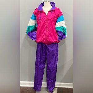 Vintage XL Totes Colorblock Windbreaker Track Suit Pant Set 90’s